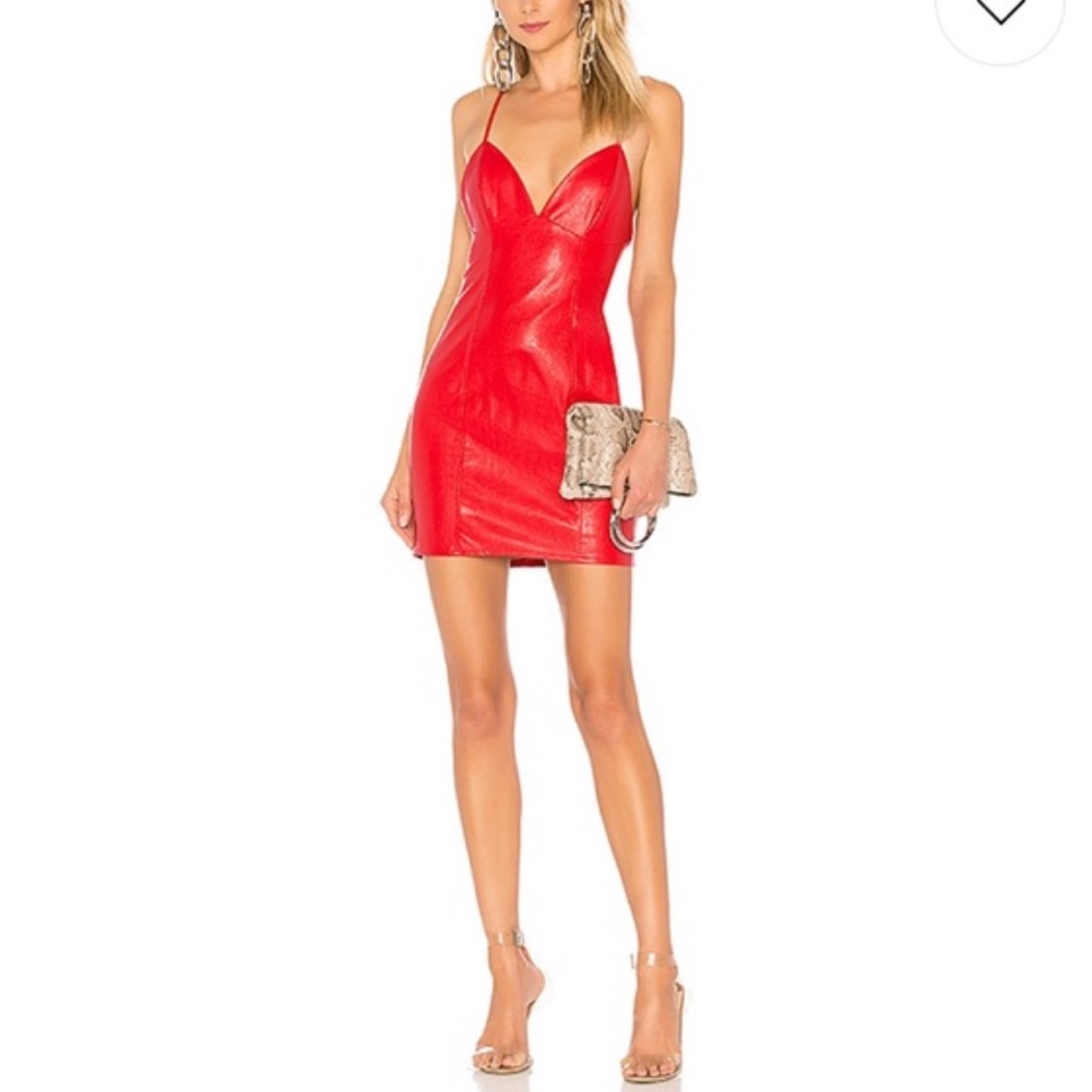 Superdown By The Way Becca Faux Leather Dress - size: US Small